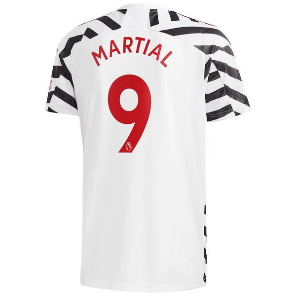 Trikot Manchester United NO.9 Martial Ausweich 2020-21 Weiß Fussballtrikots Günstig